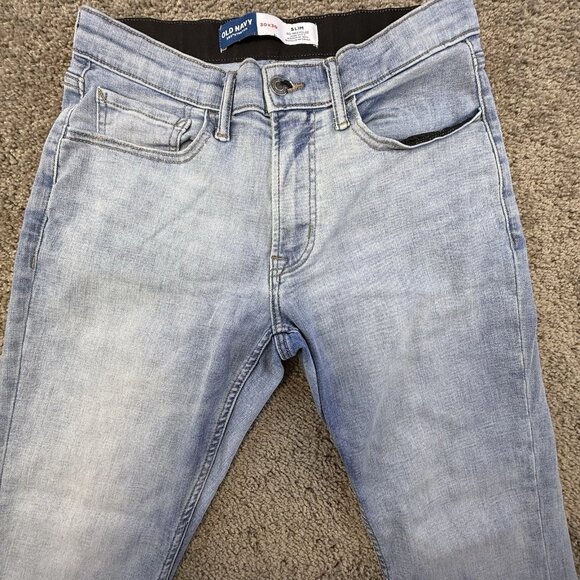 Old Navy Men's Slim Fit Straight Leg Light Blue Stretch Comfort Jeans - Picture 2 of 10